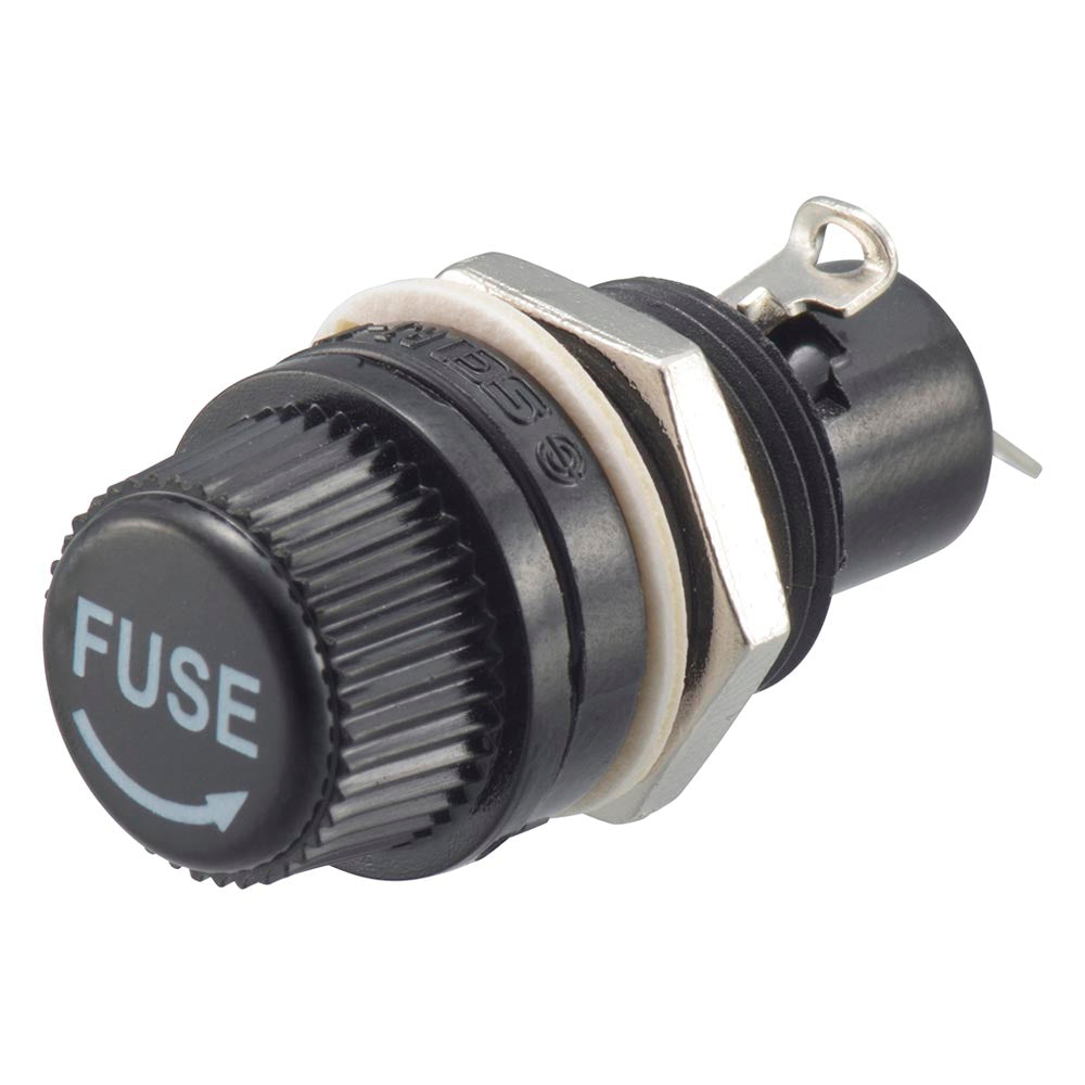 ヒューズホルダー(パネル取付用 厚さ最大3mm/5.2×20mm用/10A-250V)_06-4967_KIT-NR312_OHM(オーム電機)